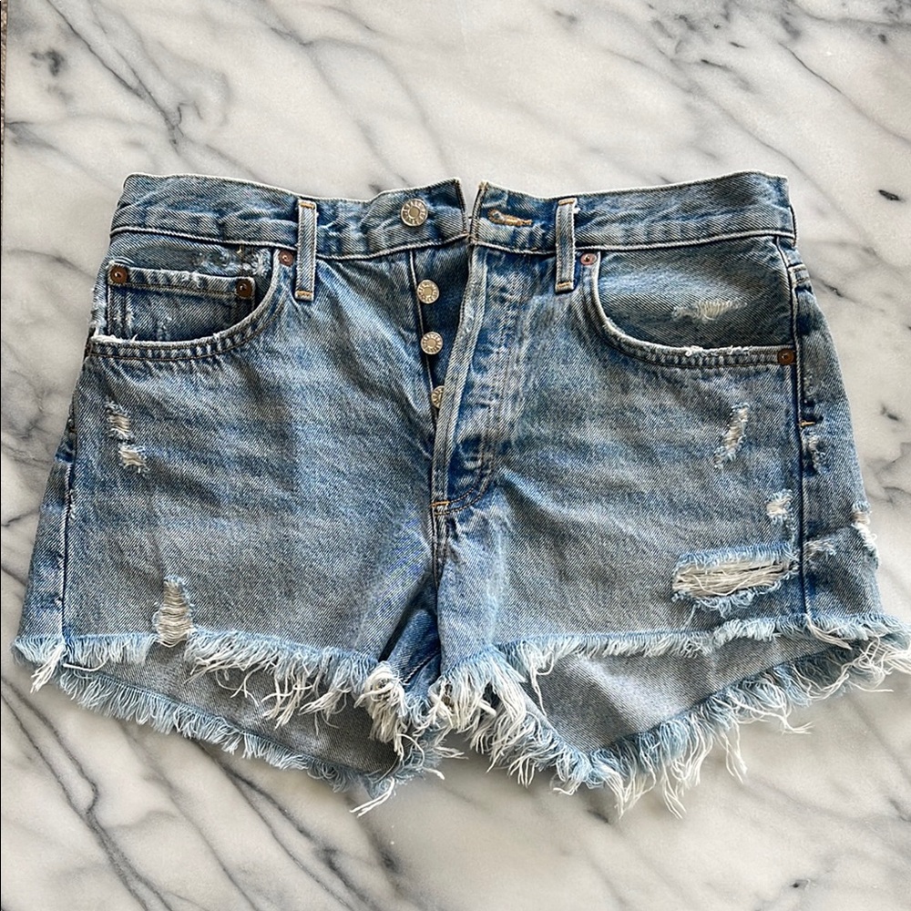 Agolde Parker Cutoff Denim Shorts